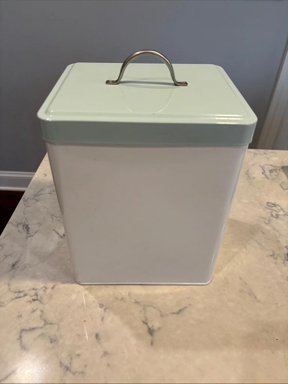 Kitchen Storage Canister with Mint Green Lid - Unbranded